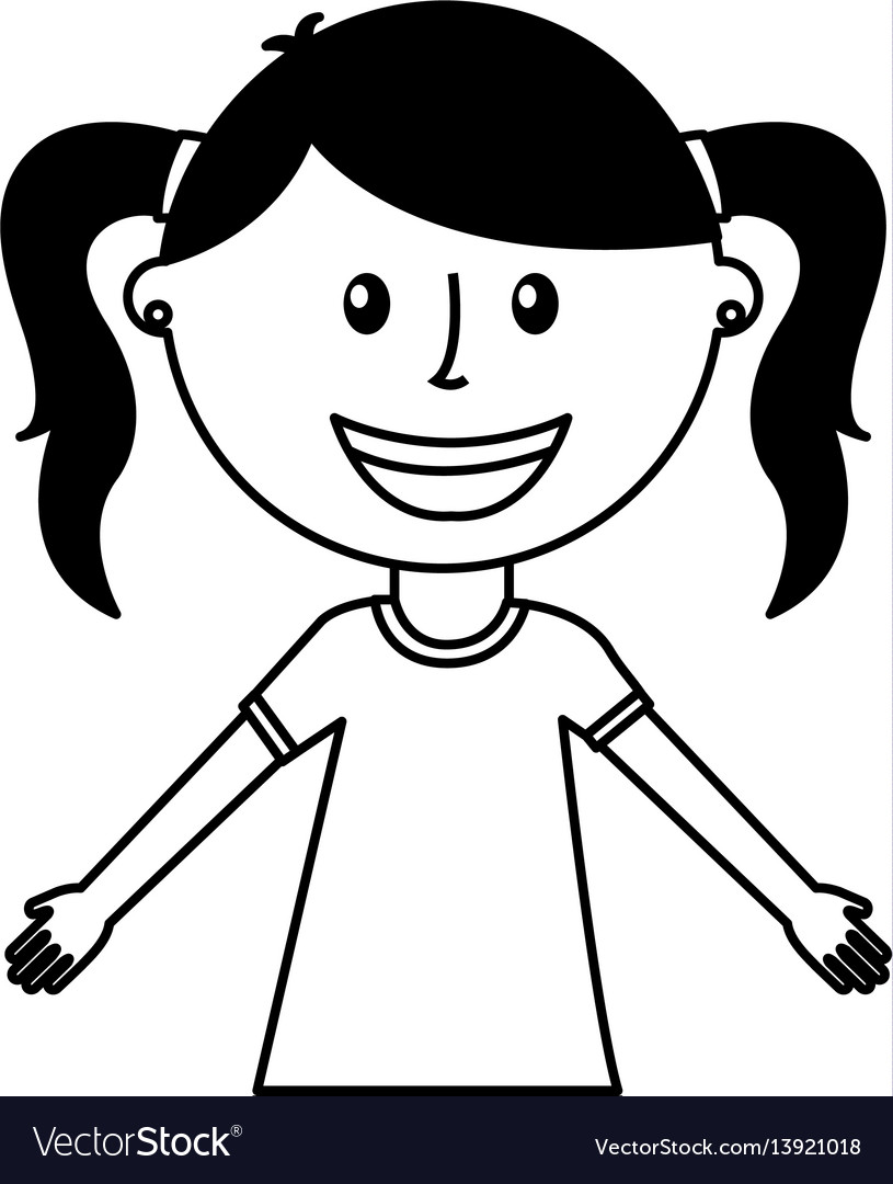 Little girl character icon Royalty Free Vector Image