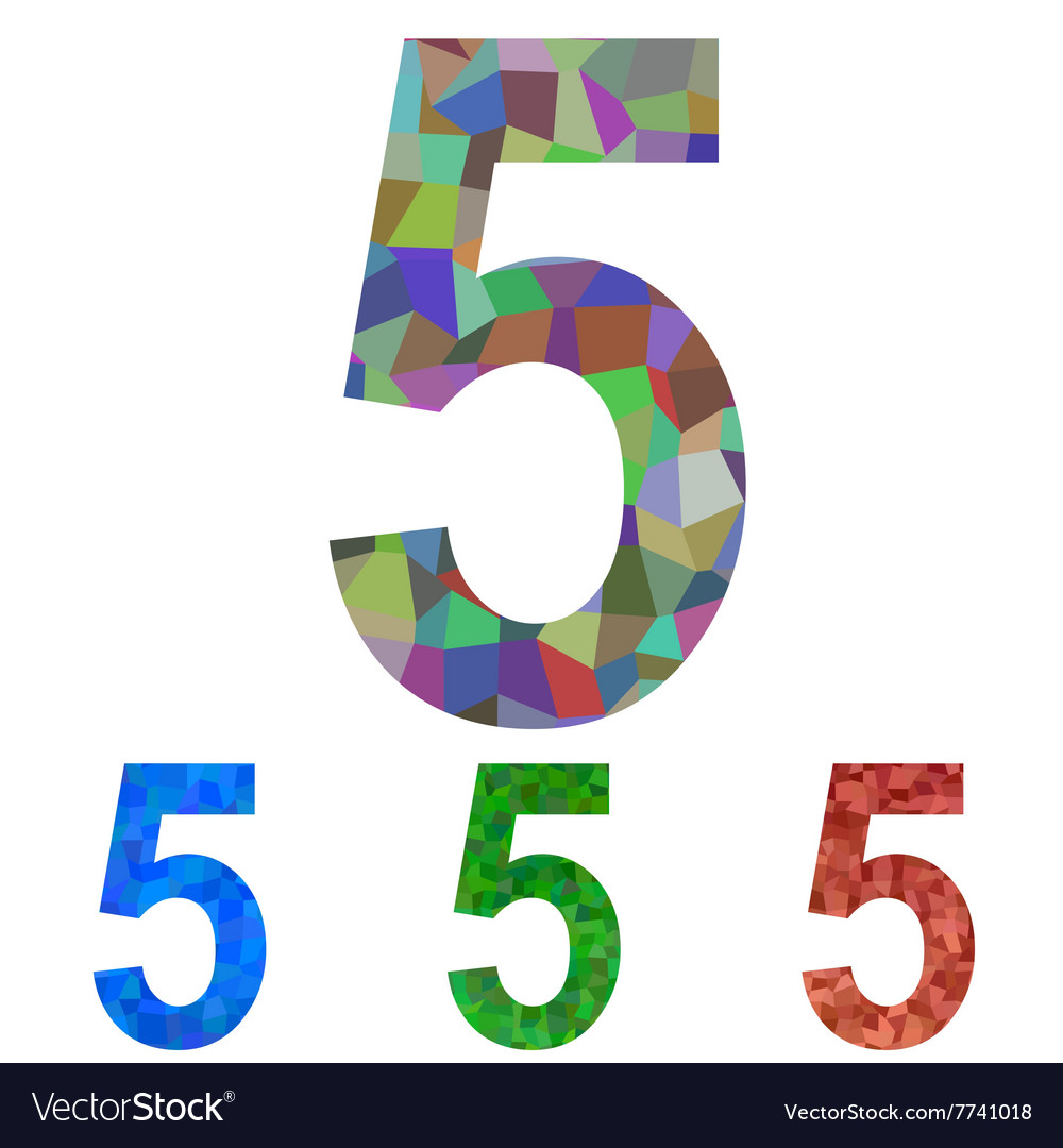 Mosaic font design set number 5 Royalty Free Vector Image
