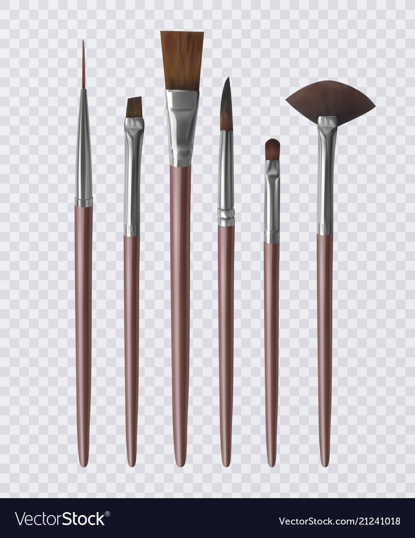 Set of realistic brushes for painting Royalty Free Vector