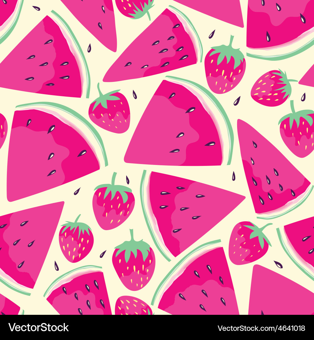 Watermelon slices seamless pattern Royalty Free Vector Image