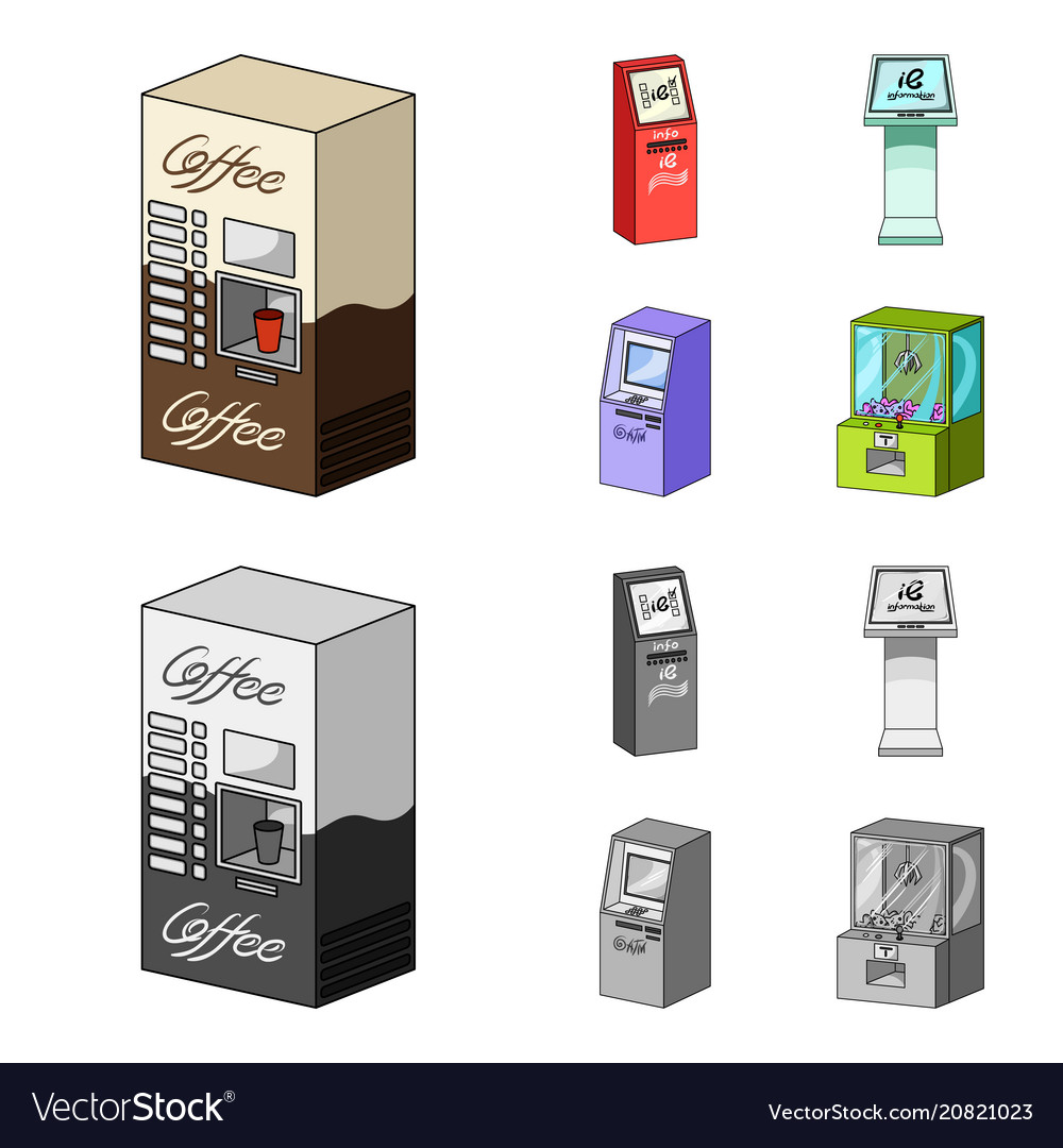 Coffee machine atm information terminal Royalty Free Vector