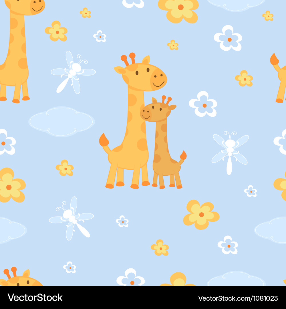 Giraffes seamless pattern Royalty Free Vector Image