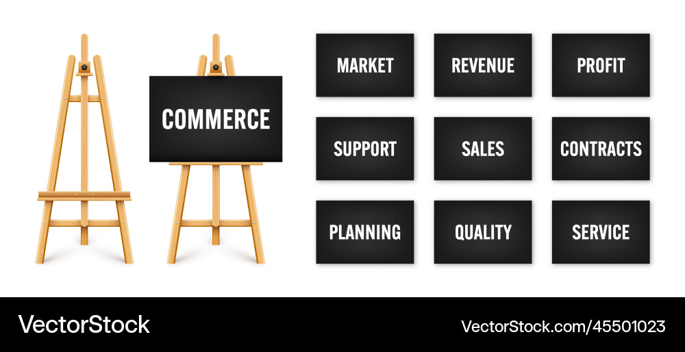 Realistic paint desk with text on black canvas Vector Image