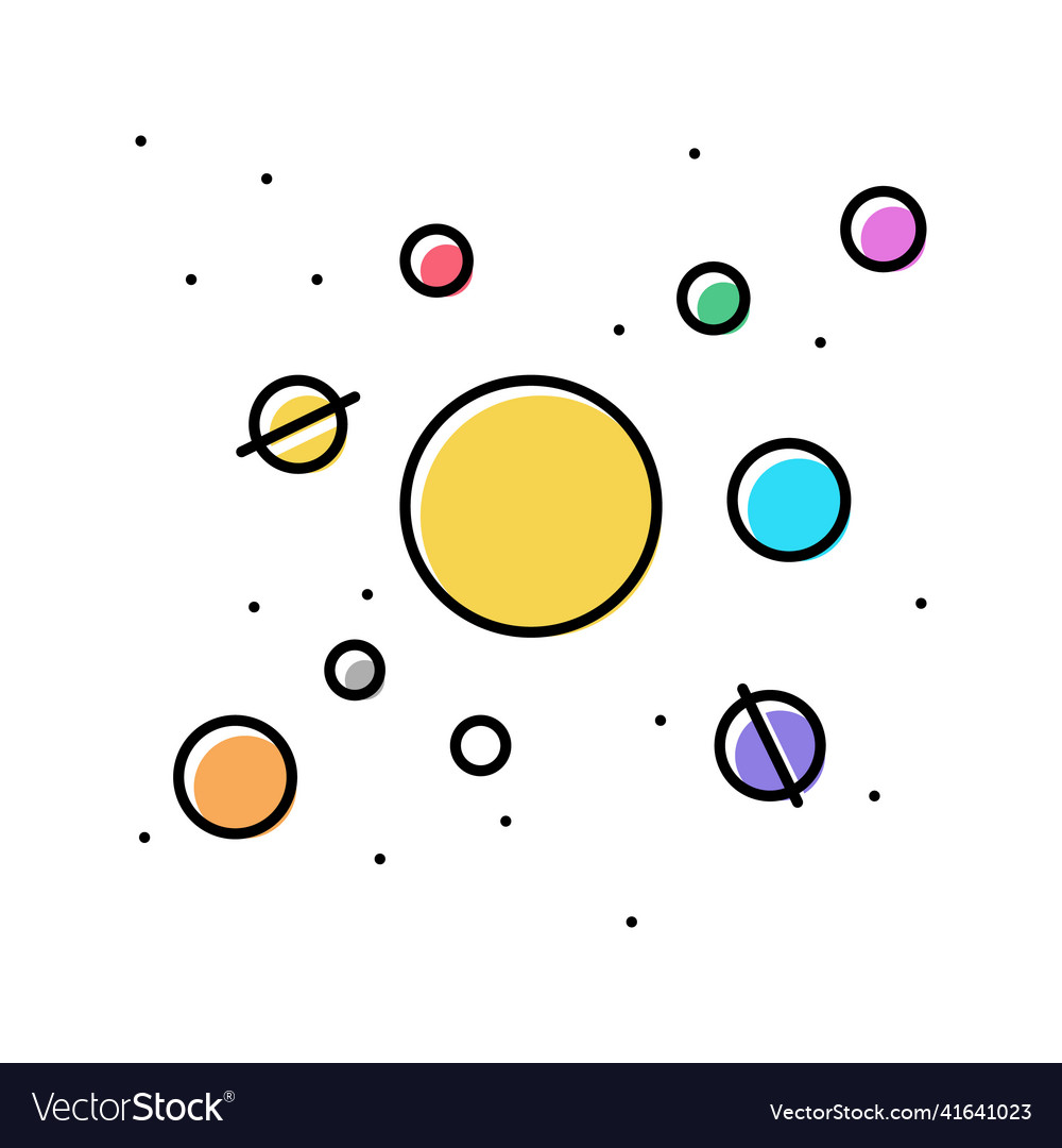 Solar system planets color icon Royalty Free Vector Image