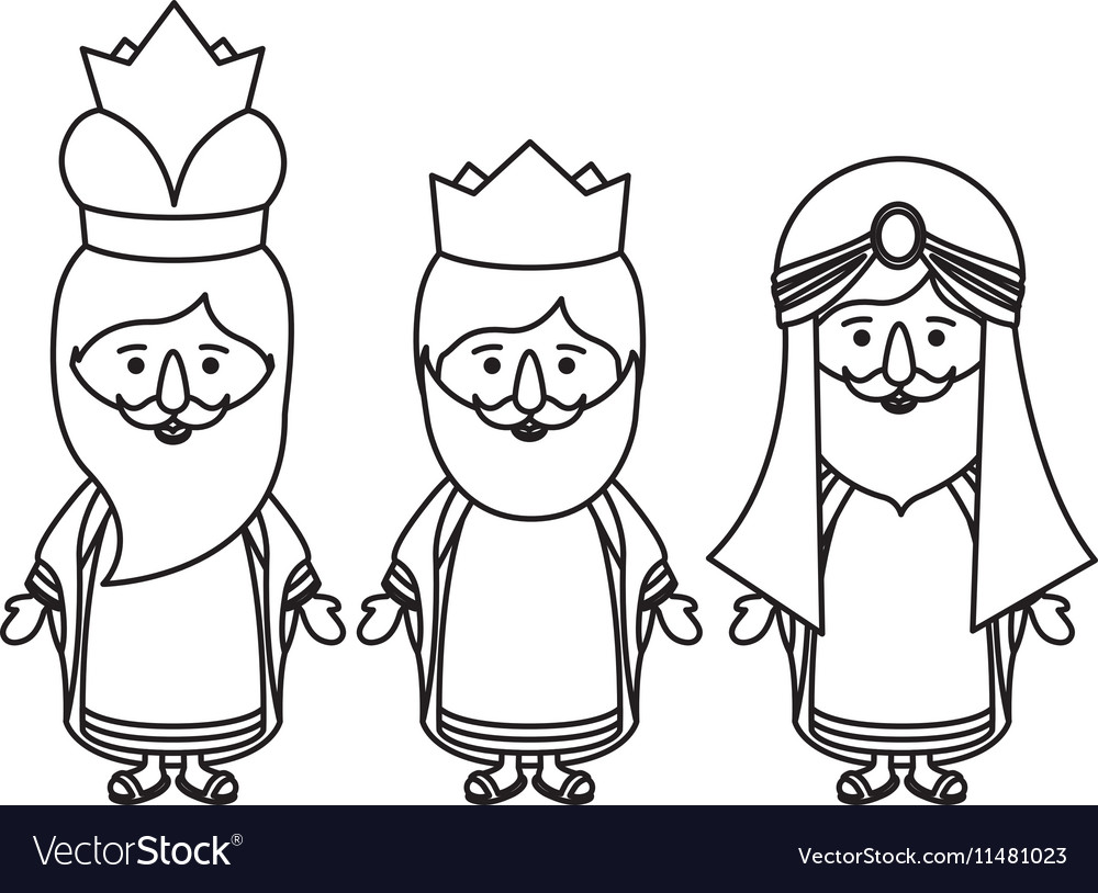 Three wisemen cartoon design Royalty Free Vector Image