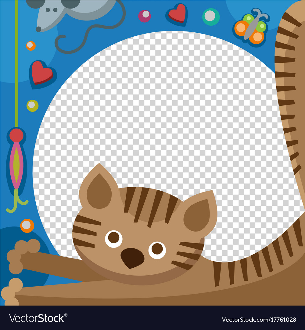 Cute happy birthday cat photo frame birthday Vector Image Cute happy birthday cat photo frame birthday Vector Image