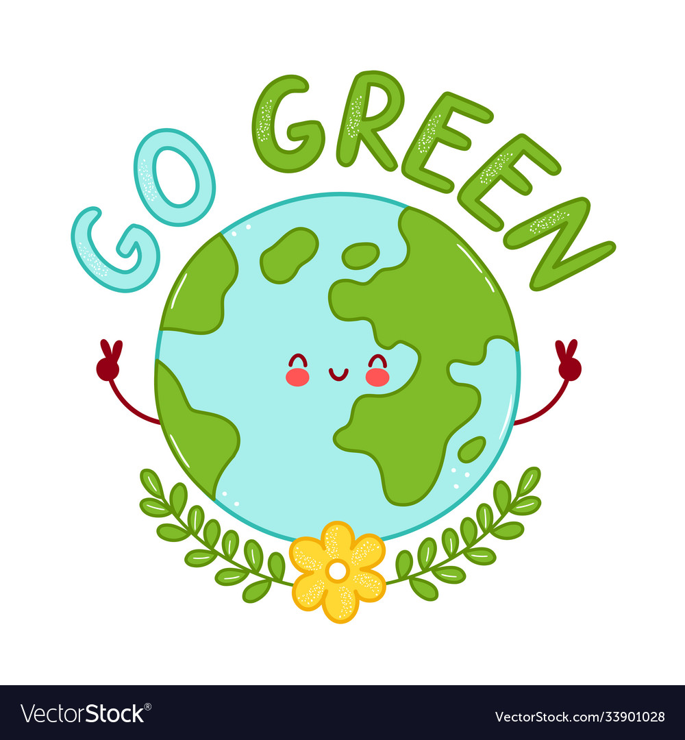 Cute Happy Funny Earth Planet Character Royalty Free Vector