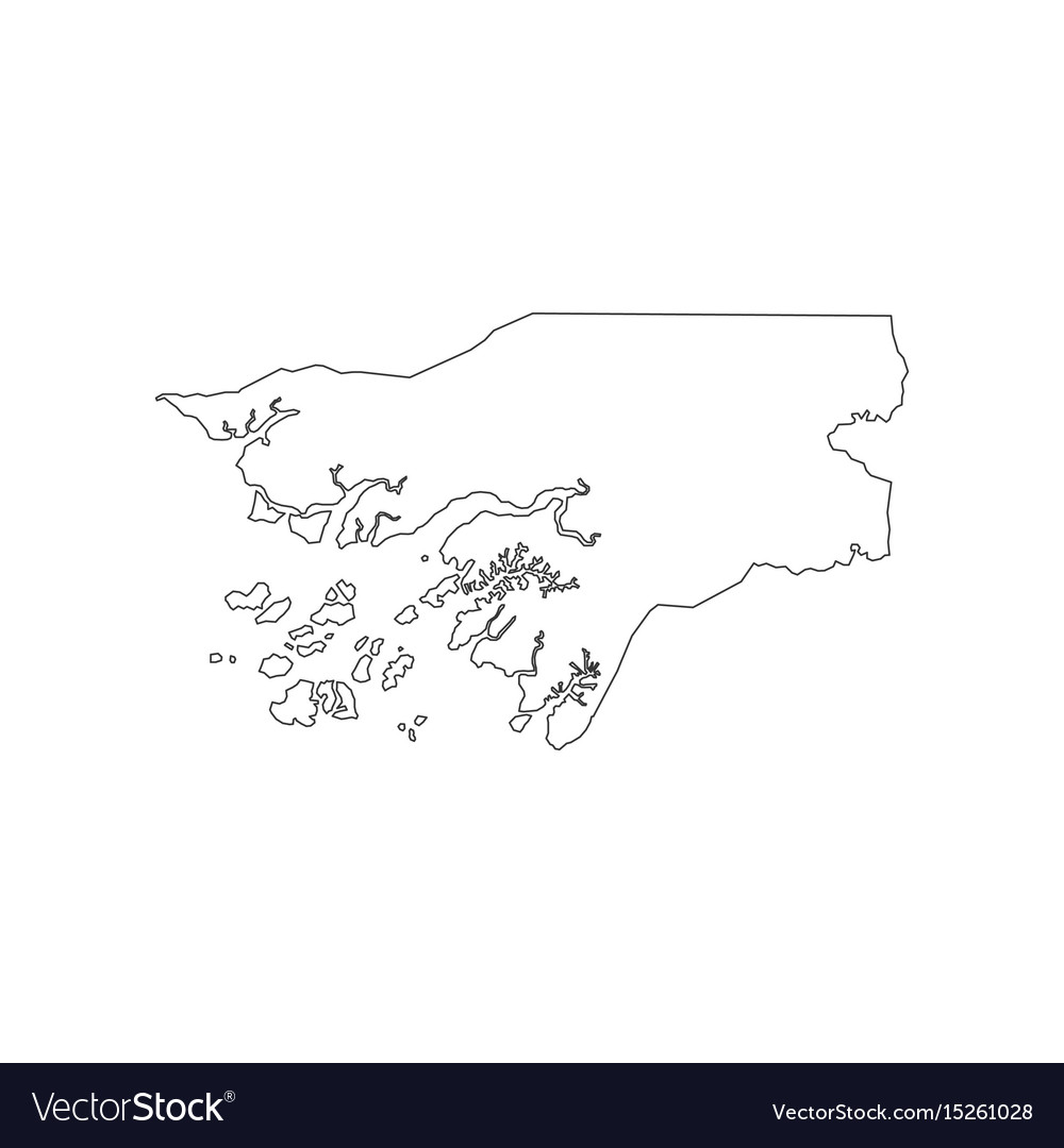 Guinea-bissau map silhouette Royalty Free Vector Image