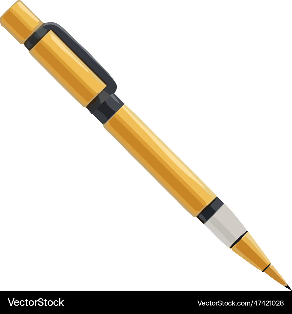 Steel ballpoint pen writes ideas Royalty Free Vector Image