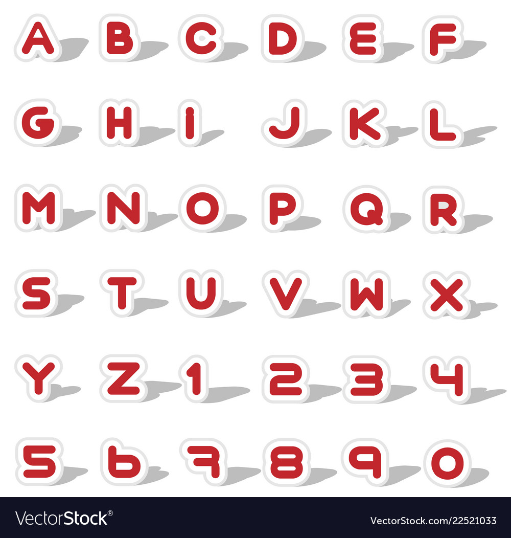 alphabet with shading of the letters royalty free vector