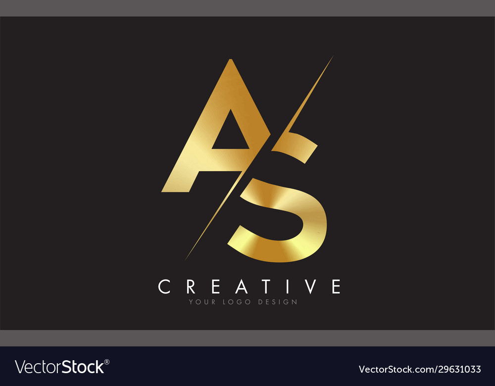 As a s golden letter logo design with a creative Vector Image