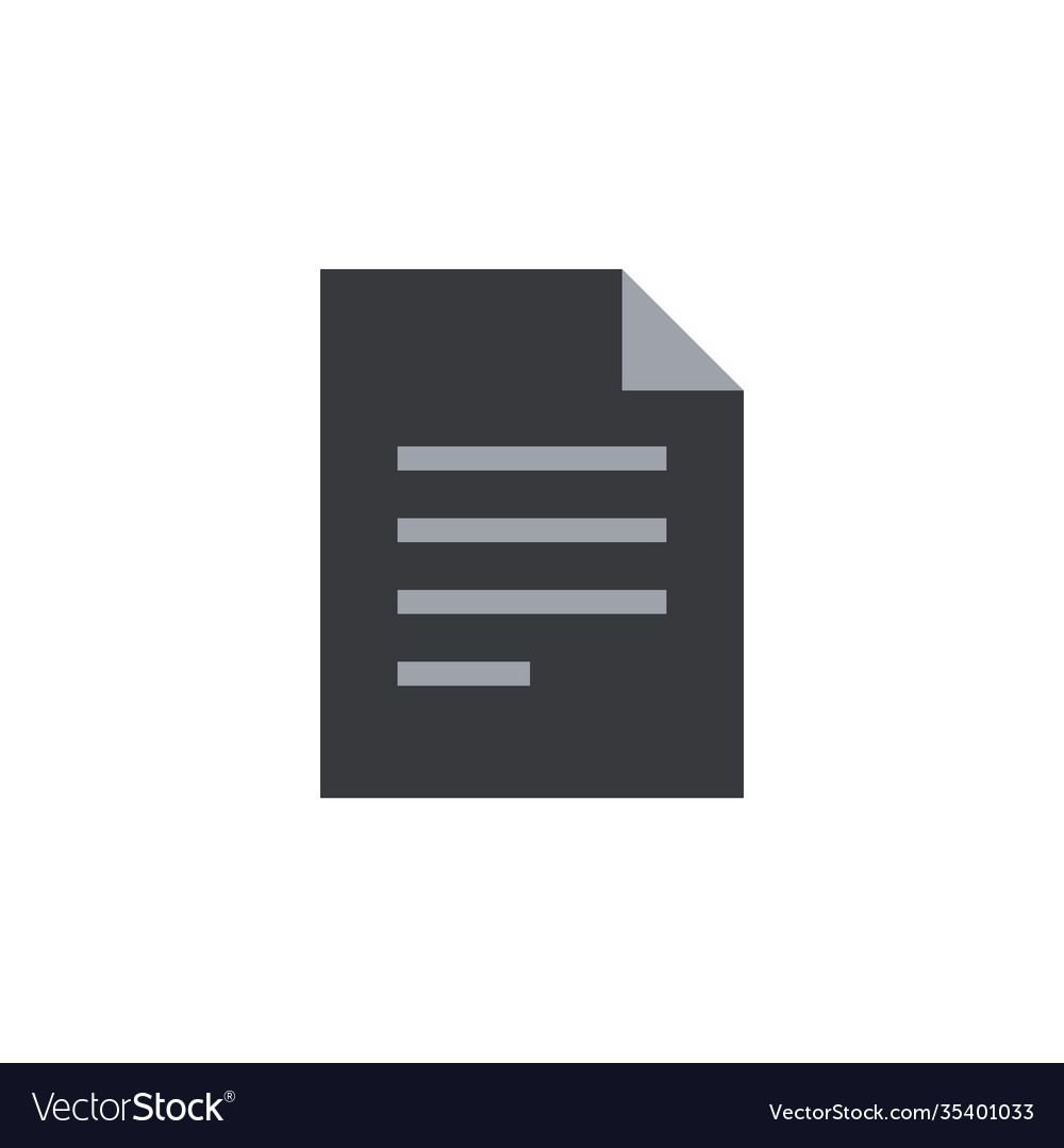 Document icon modern minimal flat design style Vector Image