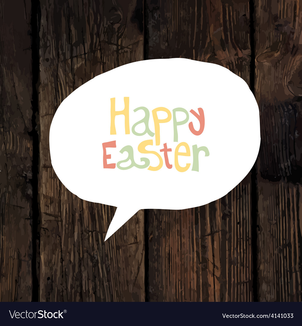 Easter greeting on wooden background