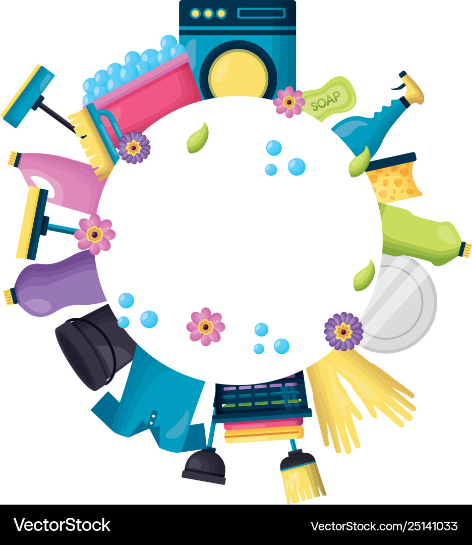 Spring cleaning tools Royalty Free Vector Image