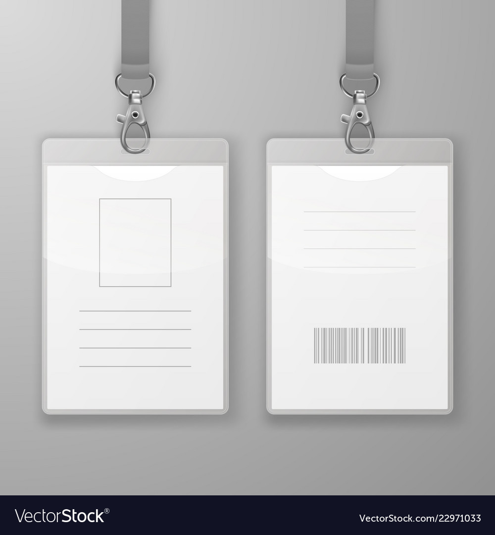 Two realistic blank office graphic id cards Vector Image