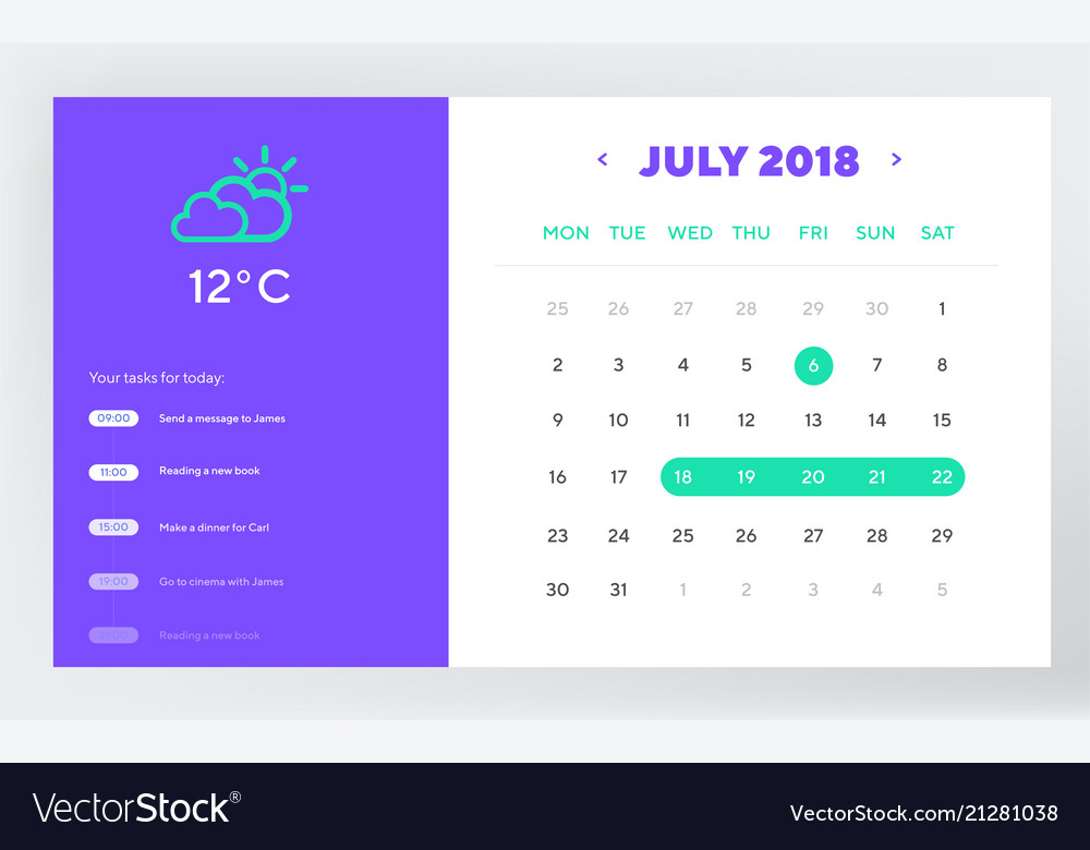 calendar day planner and calendar app ui ux design day planner