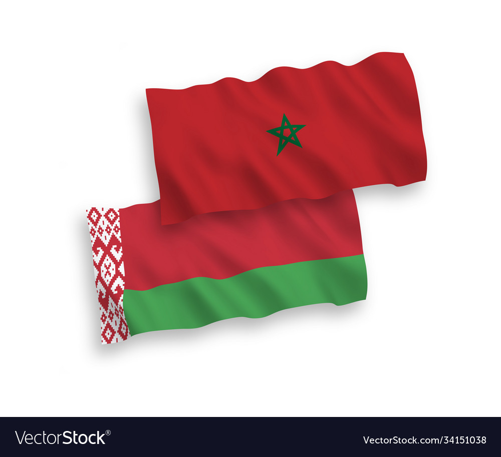 Flags morocco and belarus on a white background Vector Image Flags morocco and belarus on a white background Vector Image