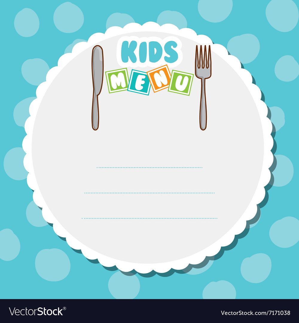 Blank Kids Menu Template