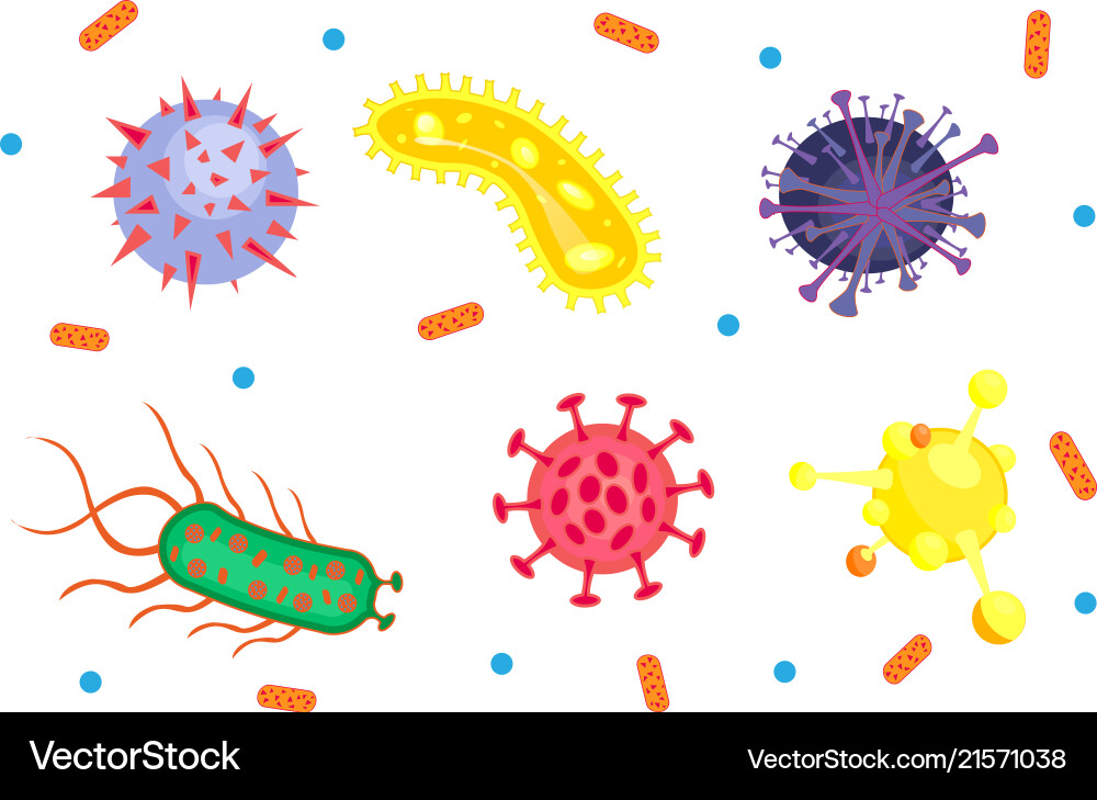 Virus set isolated Royalty Free Vector Image - VectorStock