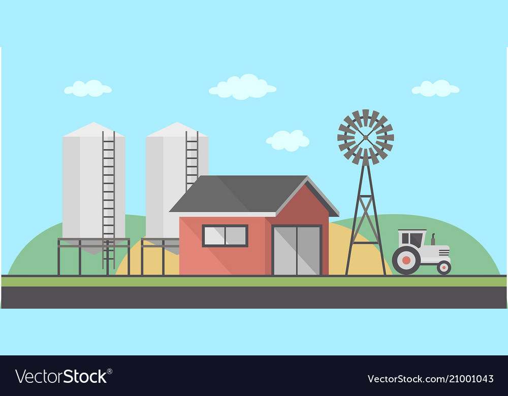 Farm landscape Royalty Free Vector Image - VectorStock