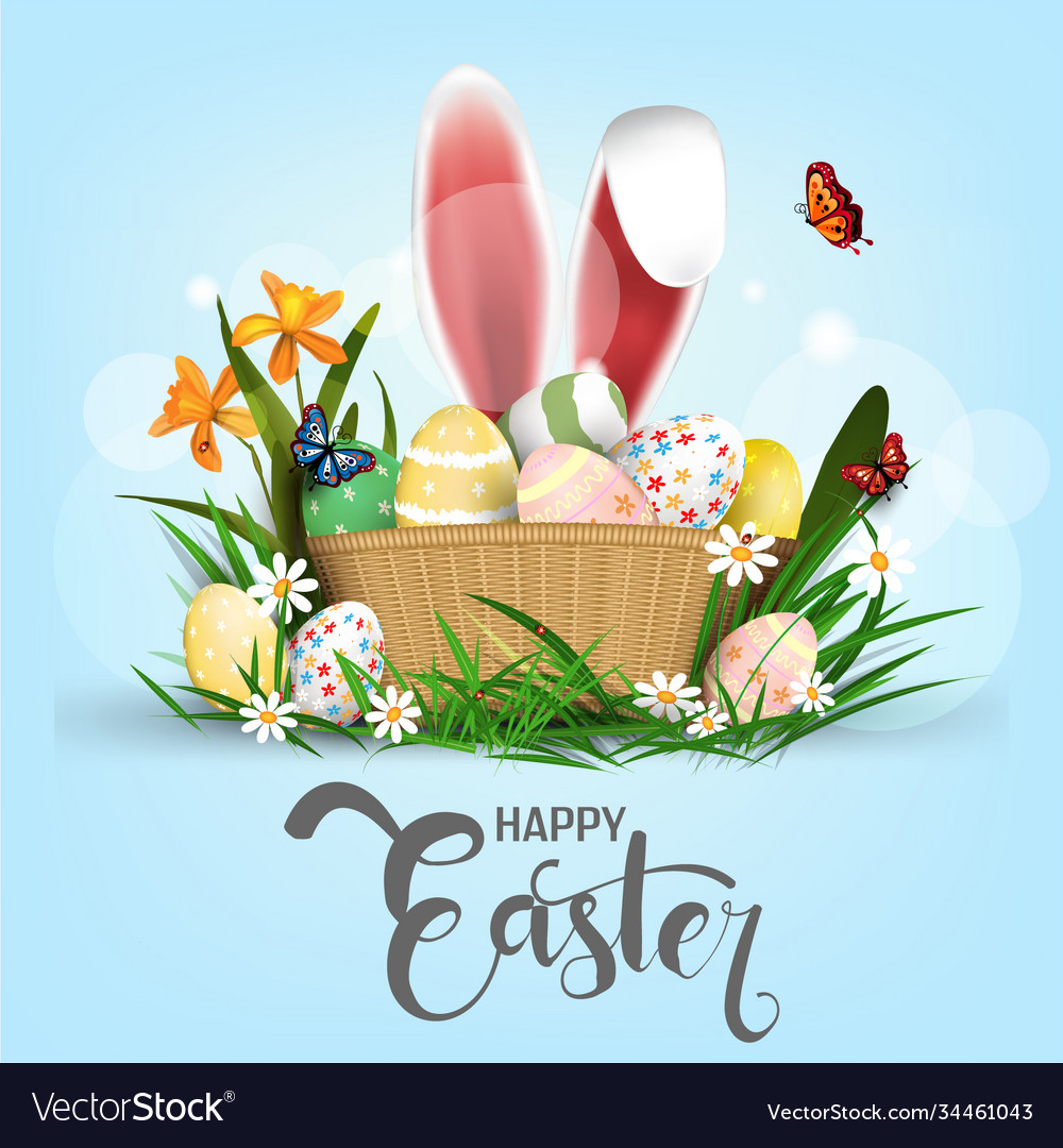 Happy easter element for designeggs in green Vector Image