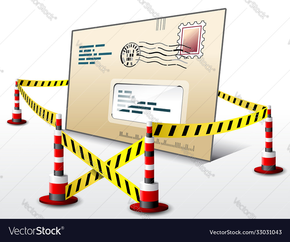 Mail located in restricted area Royalty Free Vector Image