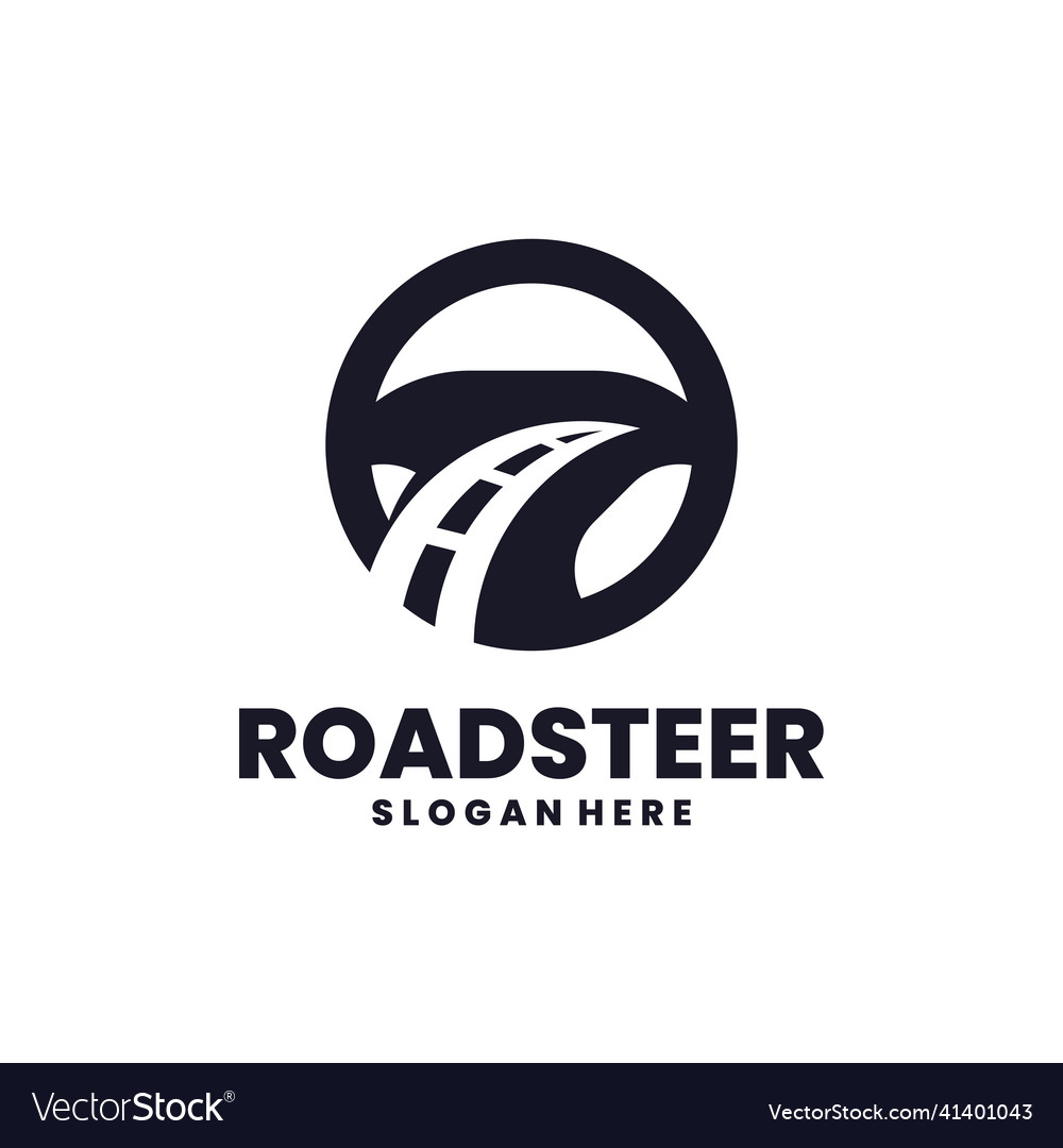 Road and steering logo instruction mark Royalty Free Vector