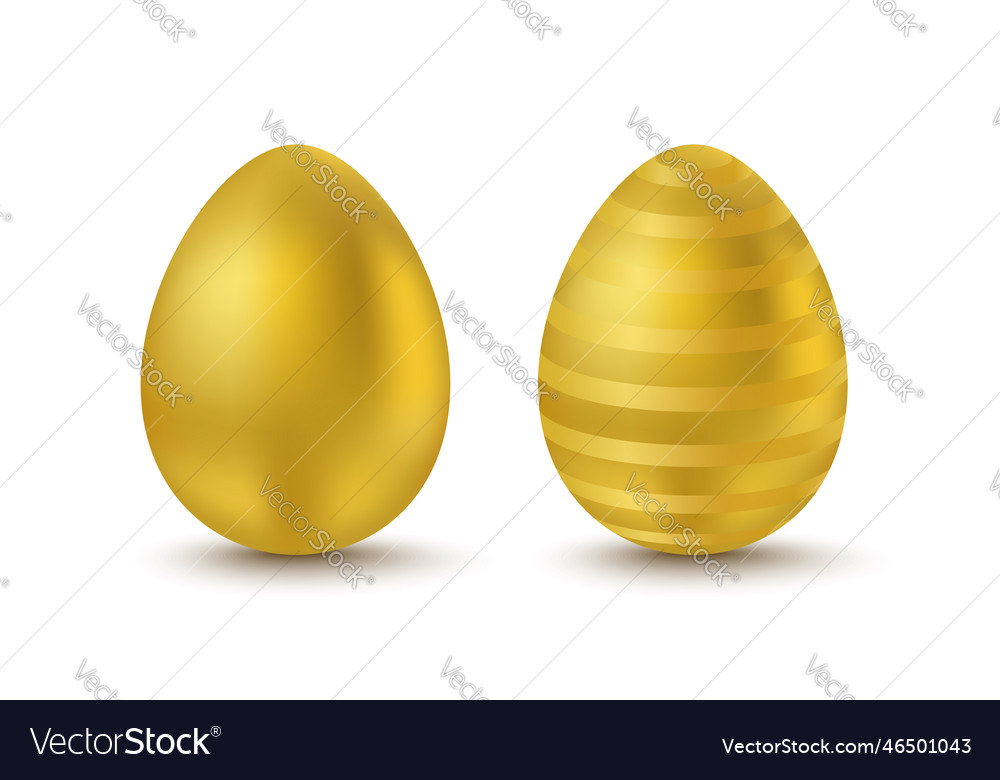 Set golden eggs for easter egg