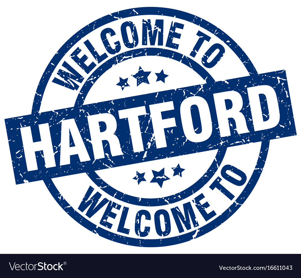 Welcome to hartford blue stamp Royalty Free Vector Image