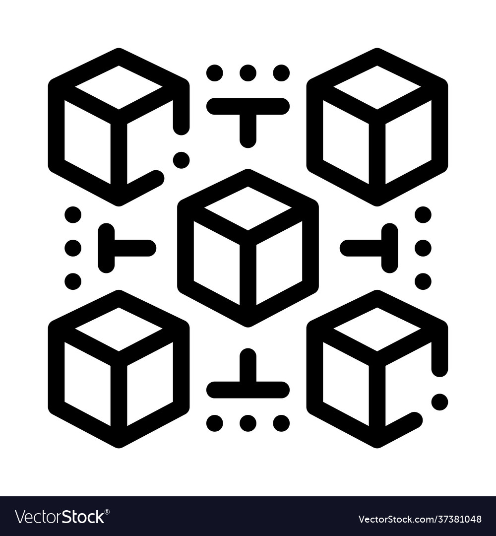 3d machine learning line icon Royalty Free Vector Image image.