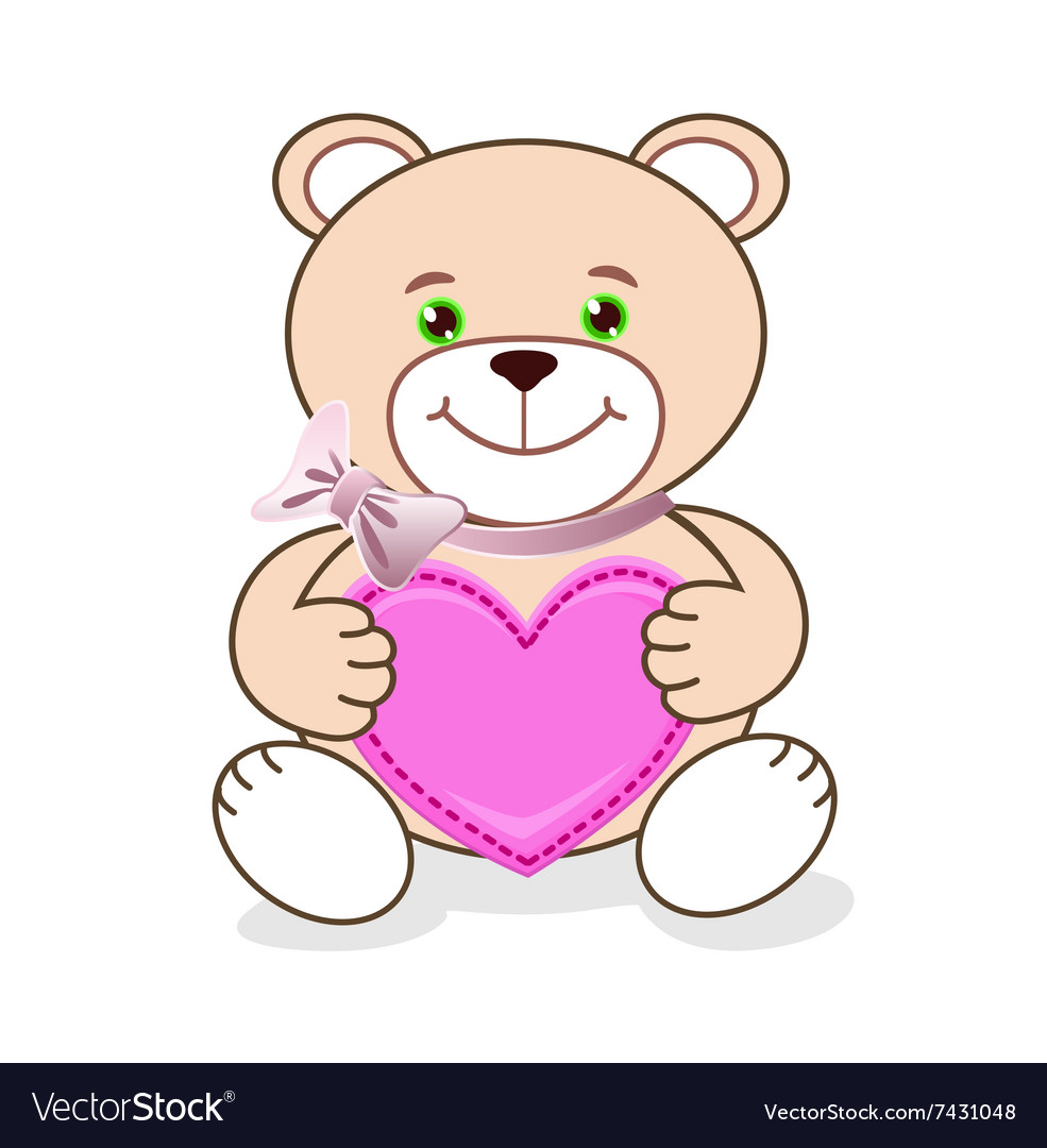 Bear with heart Royalty Free Vector Image - VectorStock