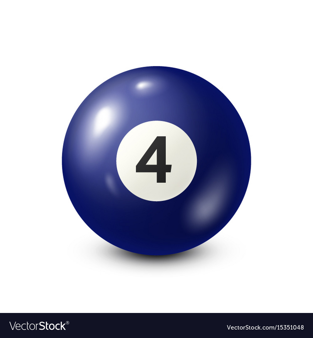 Billiardblue pool ball with number 4snooker Vector Image