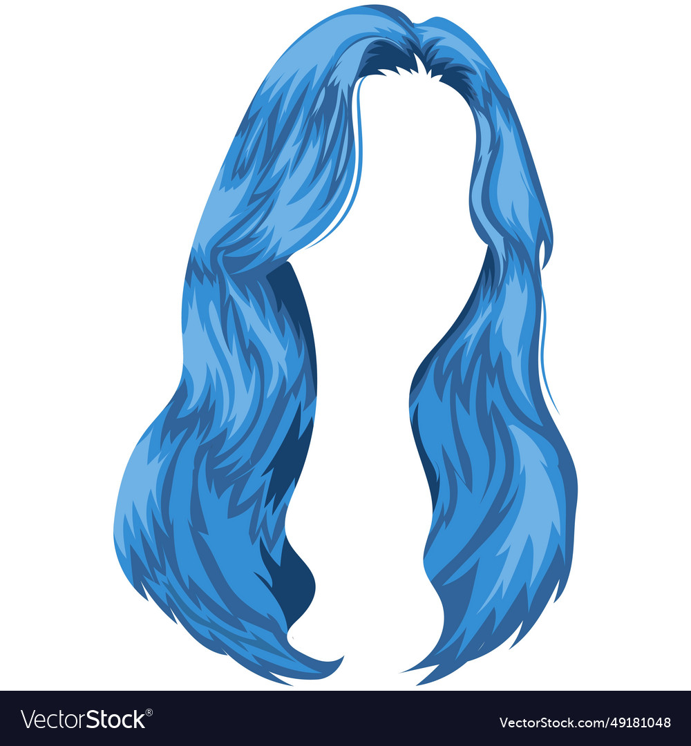 Blue hair Royalty Free Vector Image - VectorStock
