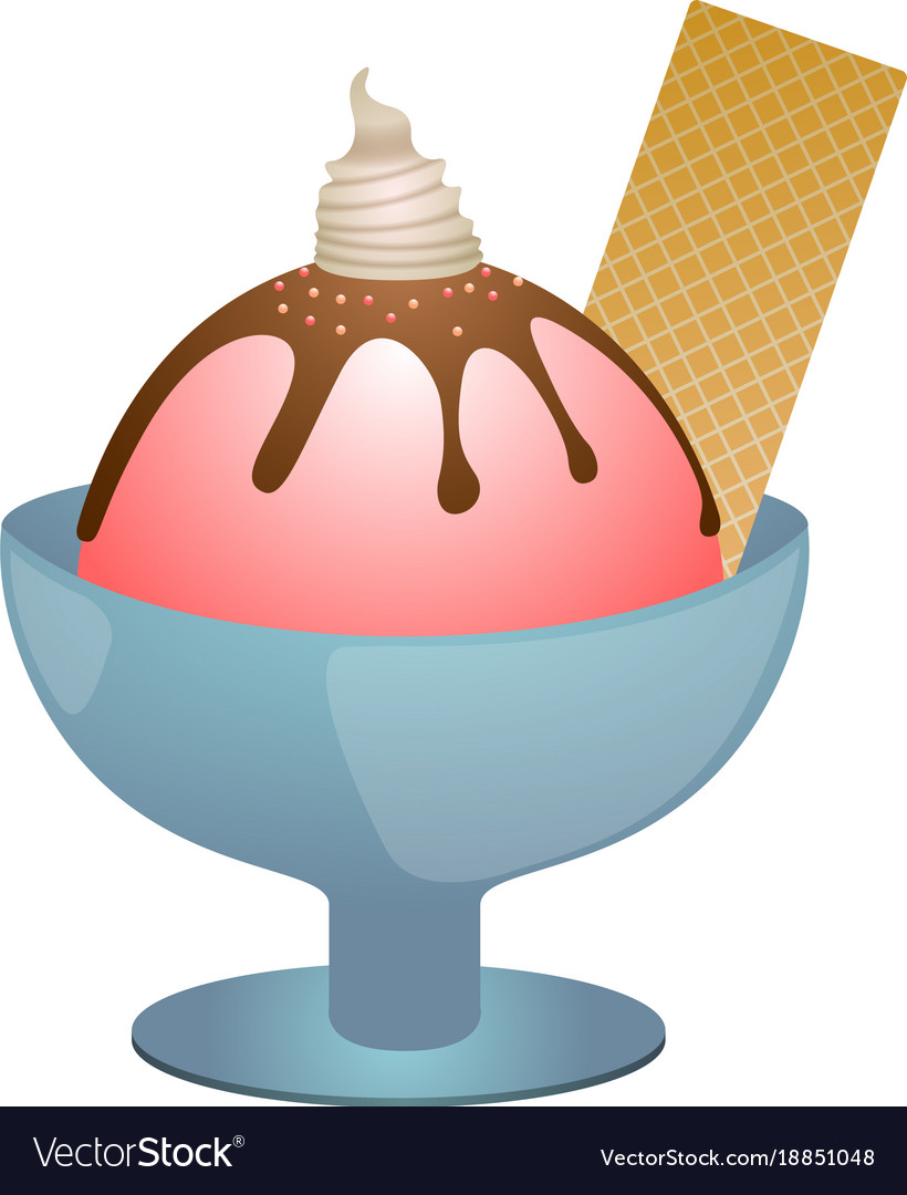 Isolated sundae Royalty Free Vector Image - VectorStock