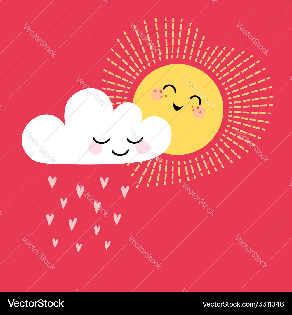 Sun and cloud Royalty Free Vector Image - VectorStock