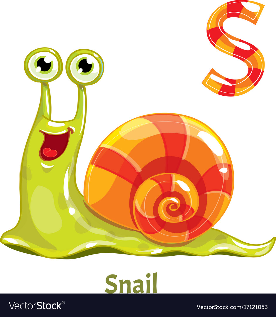 alphabet-letter-s-snail-royalty-free-vector-image