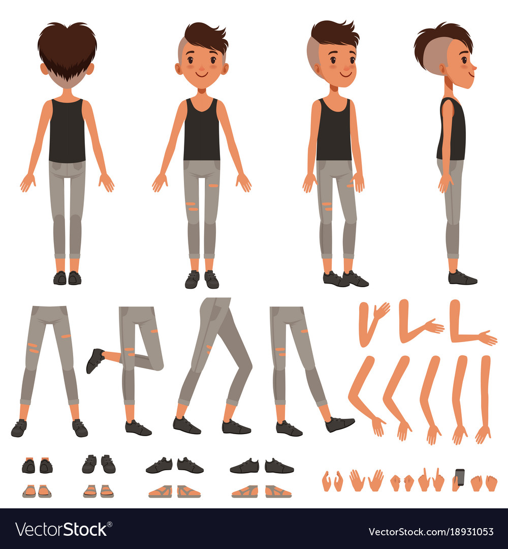 Boy character creation set student