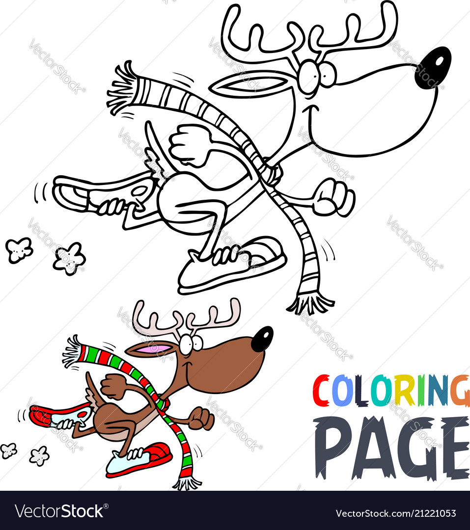 Deer cartoon coloring page