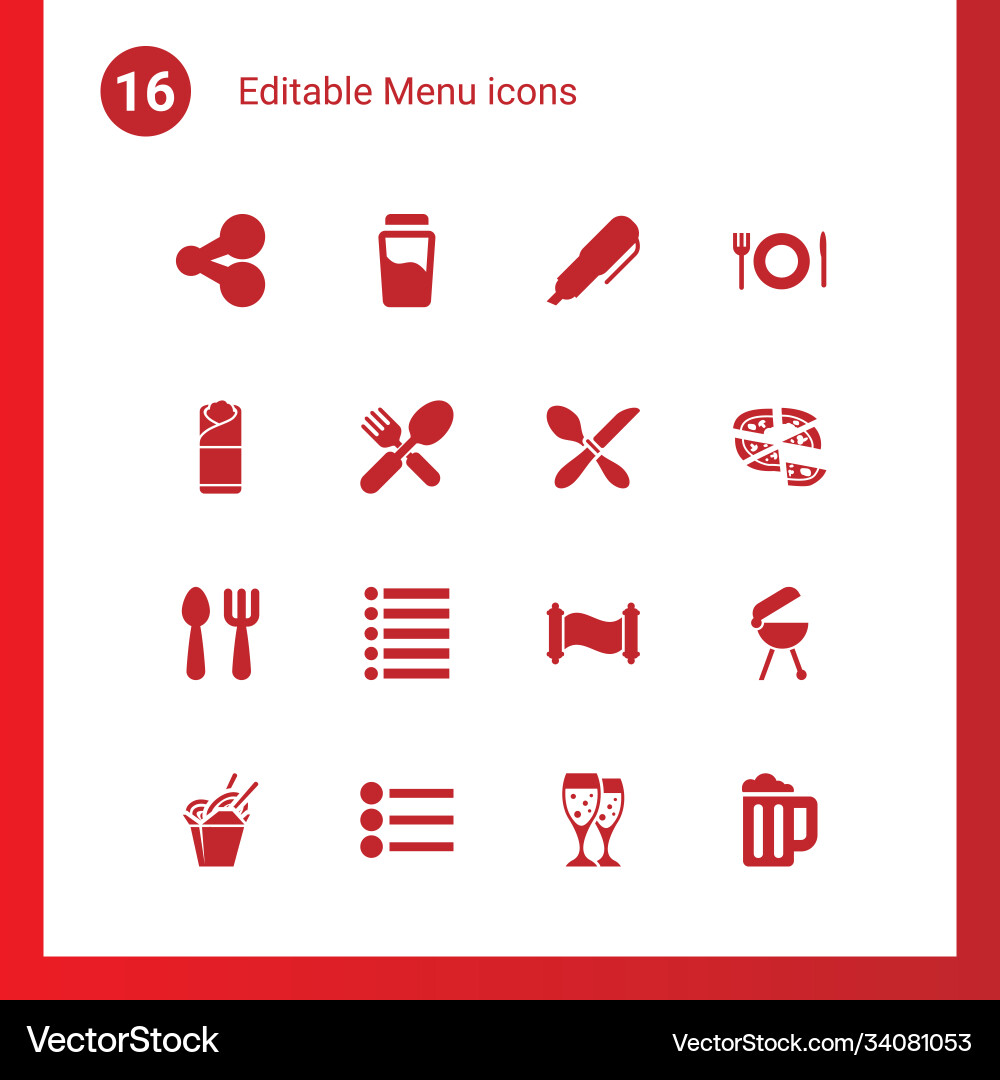 Menu icons Royalty Free Vector Image - VectorStock