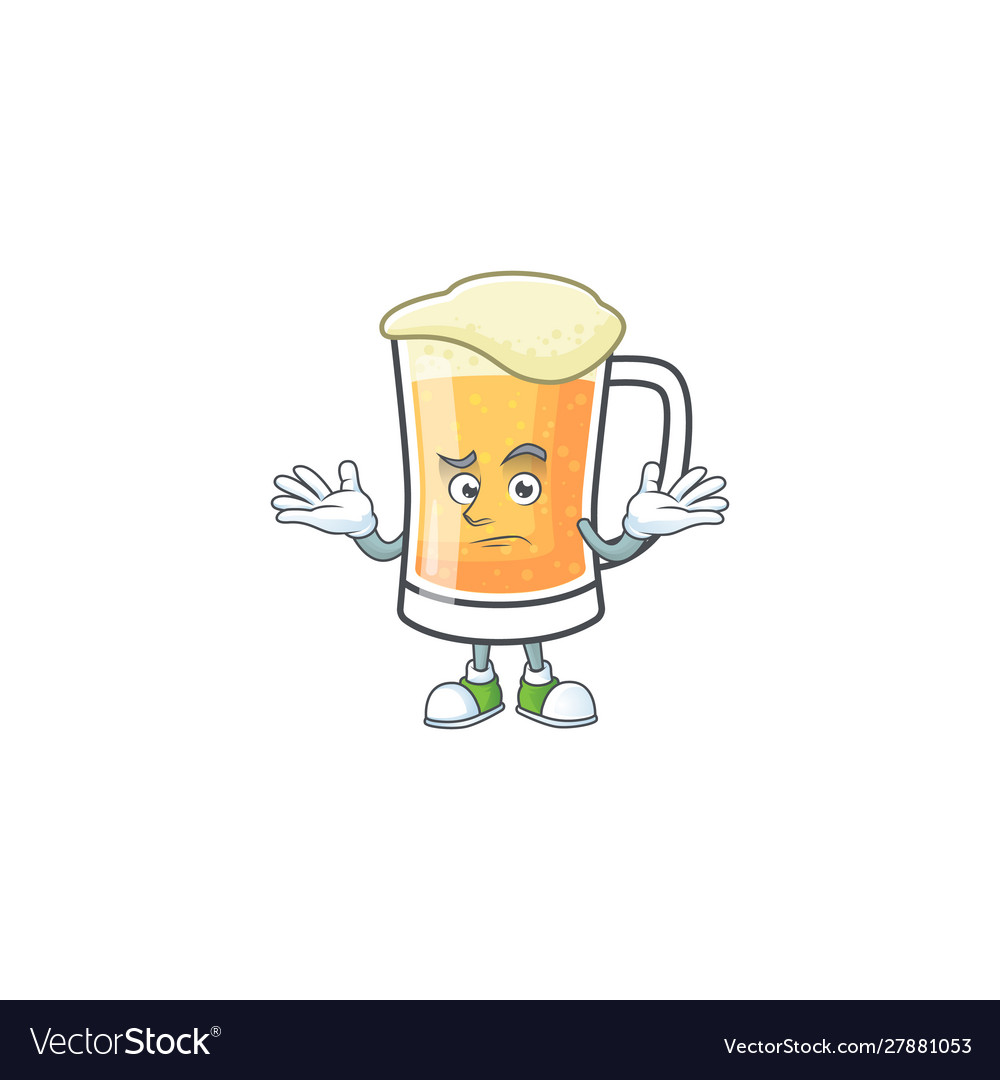 Mug beer in a grinning character Royalty Free Vector Image