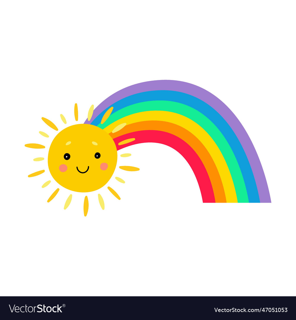 Shape of rainbow cute cloud Royalty Free Vector Image