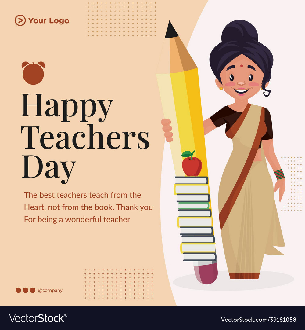 Banner design of happy teachers day Royalty Free Vector