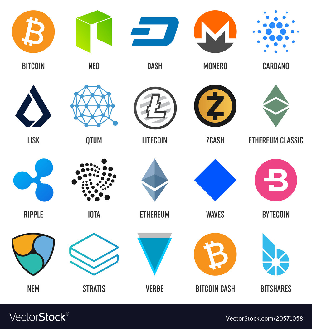 Creative of popular crypto Royalty Free Vector Image