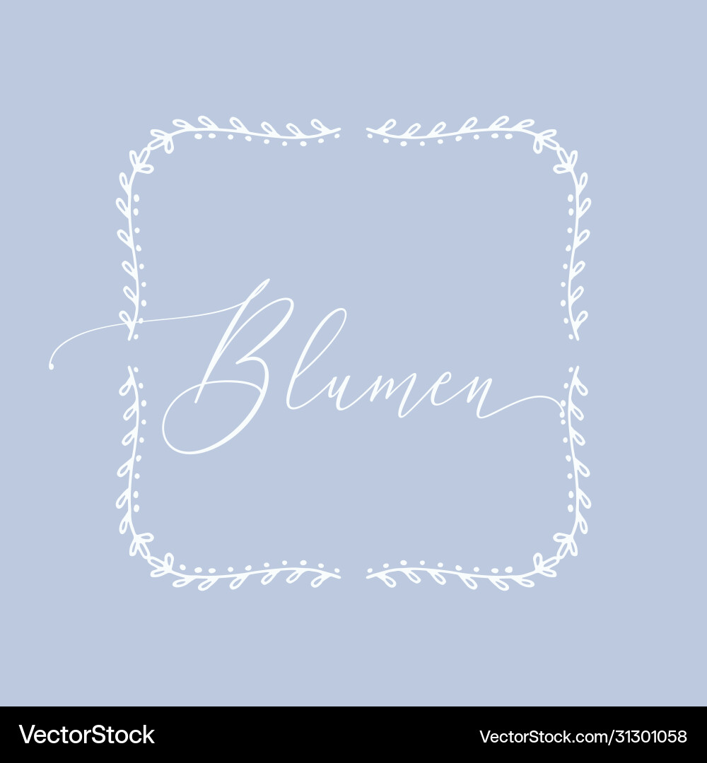 Floral frame or monogram hand drawn element Vector Image