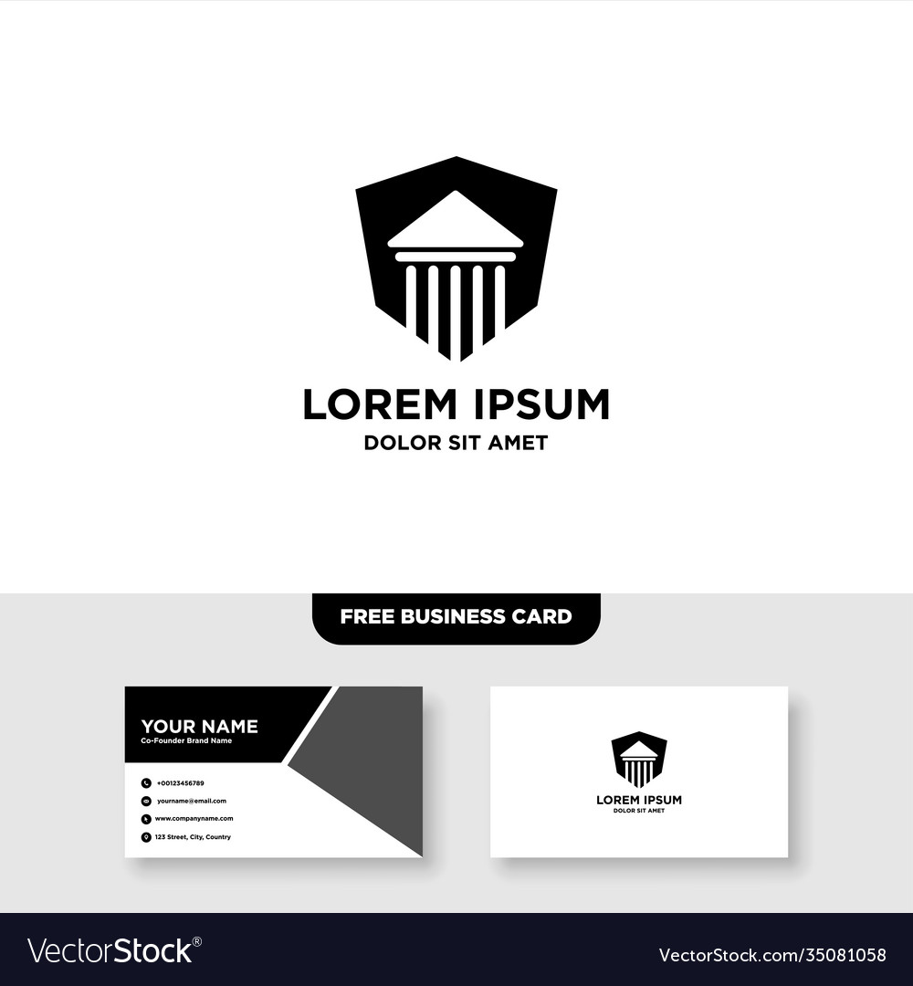 Law firm and attorney logo business card Vector Image