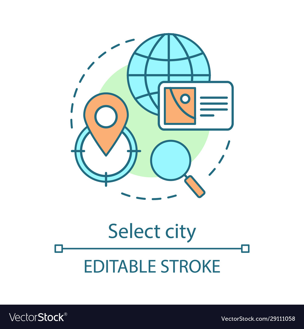 Select City Concept Icon Royalty Free Vector Image