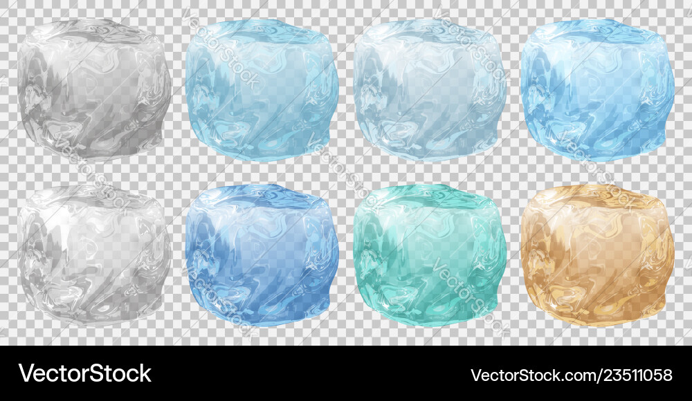 Set of ice cubes Royalty Free Vector Image - VectorStock