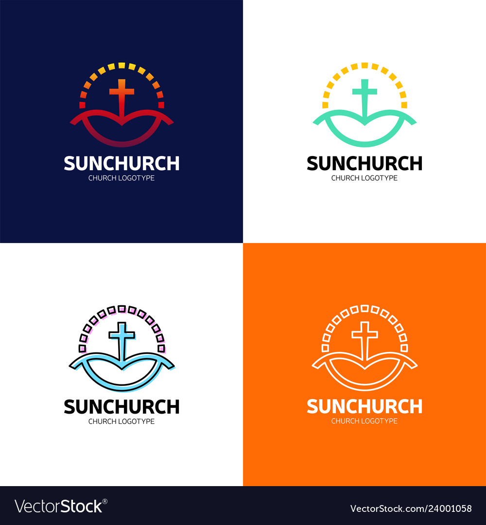 Sun calvary church logotype in circle baptist