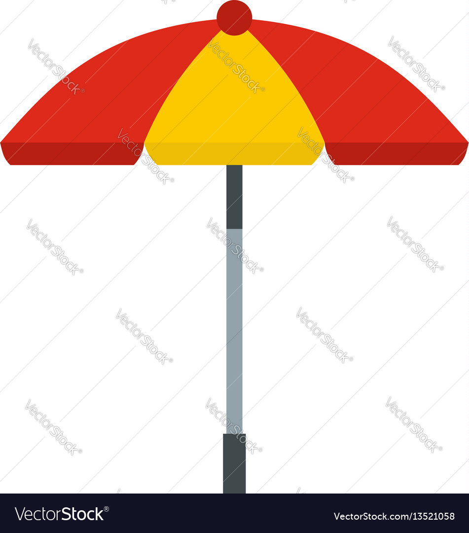 Sun umbrella icon flat style Royalty Free Vector Image