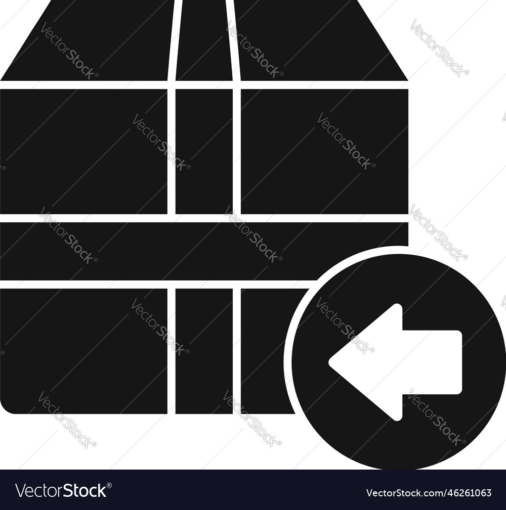Box return icon simple cargo package Royalty Free Vector